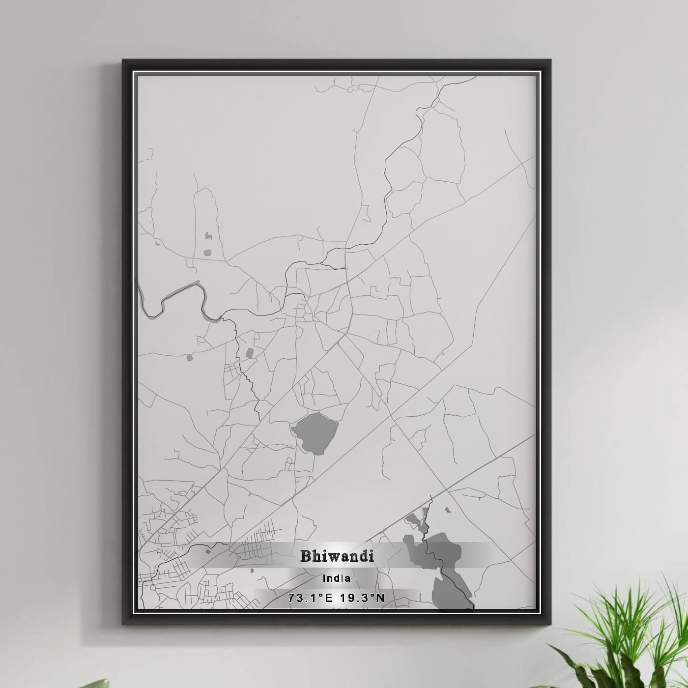 ROAD MAP OF BHIWANDI, INDIA BY MAPBAKES