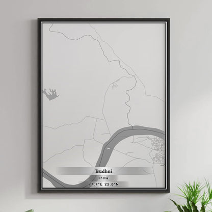 ROAD MAP OF BUDHNI, INDIA BY MAPBAKES