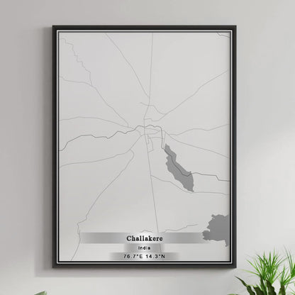 ROAD MAP OF CHALLAKERE, INDIA BY MAPBAKES