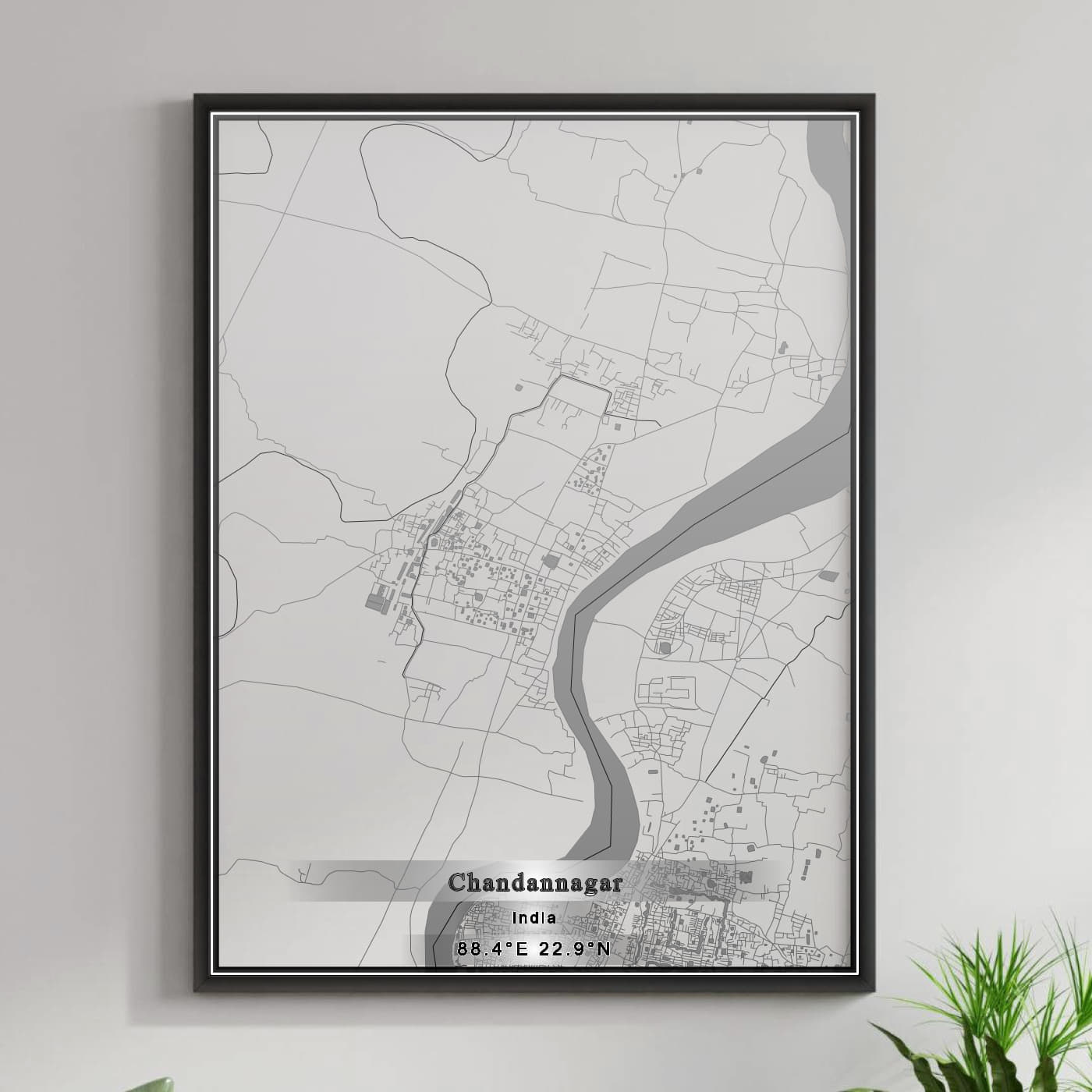 ROAD MAP OF CHANDANNAGAR, INDIA BY MAPBAKES