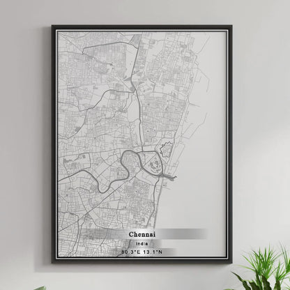 ROAD MAP OF CHENNAI, INDIA BY MAPBAKES