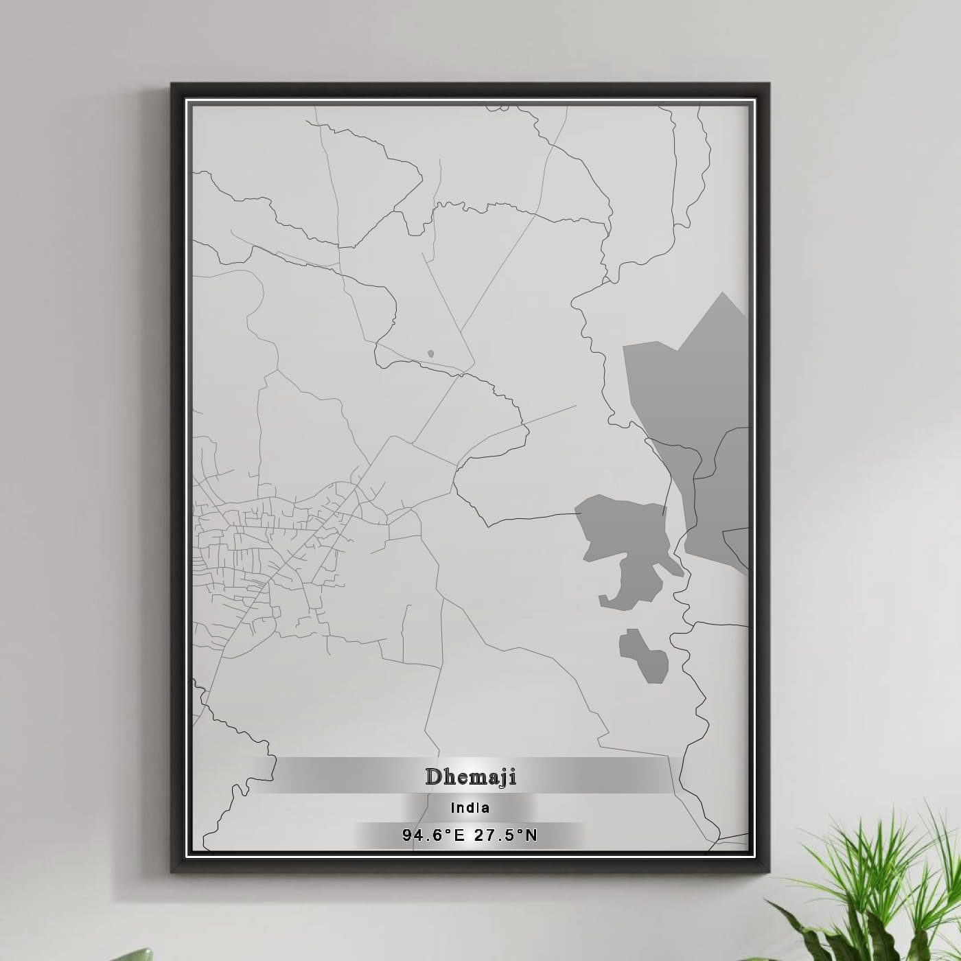 ROAD MAP OF DHEMAJI, INDIA BY MAPBAKES