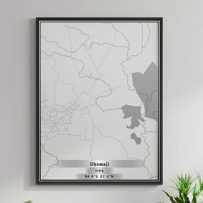 ROAD MAP OF DHEMAJI, INDIA BY MAPBAKES