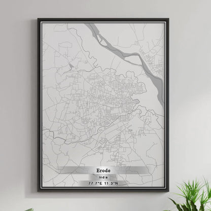 ROAD MAP OF ERODE, INDIA BY MAPBAKES