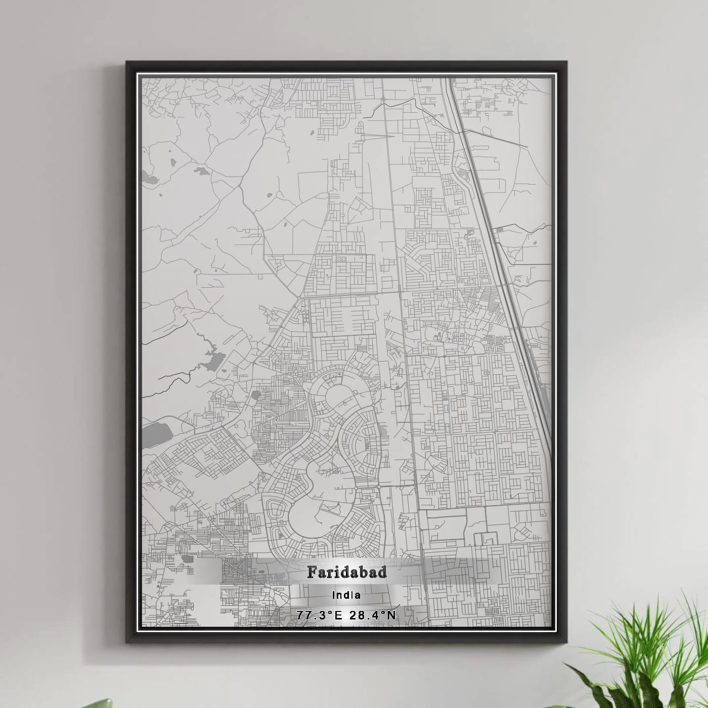 ROAD MAP OF FARIDABAD, INDIA BY MAPBAKES