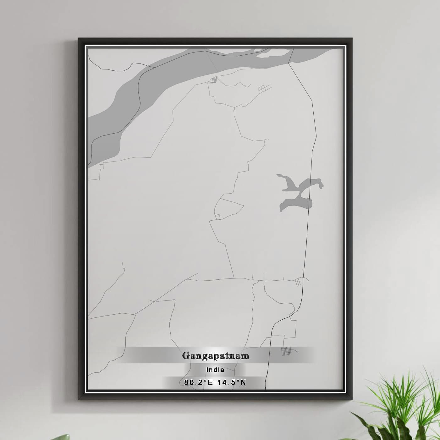 ROAD MAP OF GANGAPATNAM, INDIA BY MAPBAKES