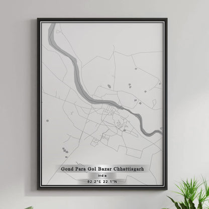 ROAD MAP OF GOND PARA GOL BAZAR CHHATTISGARH, INDIA BY MAPBAKES