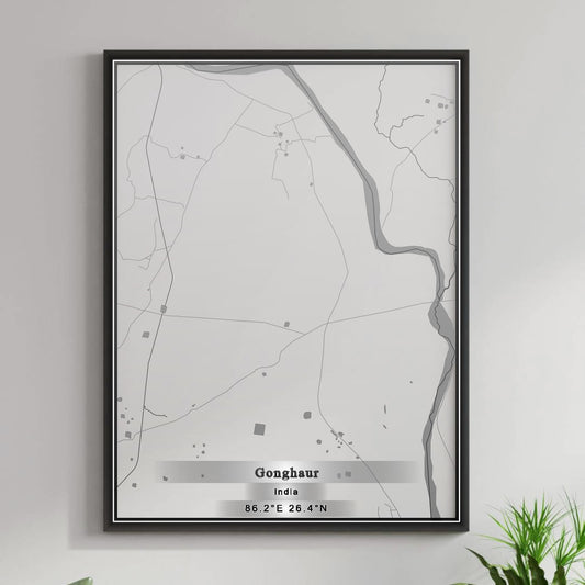 ROAD MAP OF GONGHAUR, INDIA BY MAPBAKES