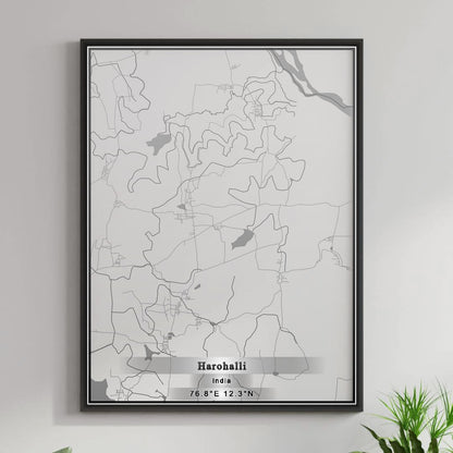 ROAD MAP OF HAROHALLI, INDIA BY MAPBAKES