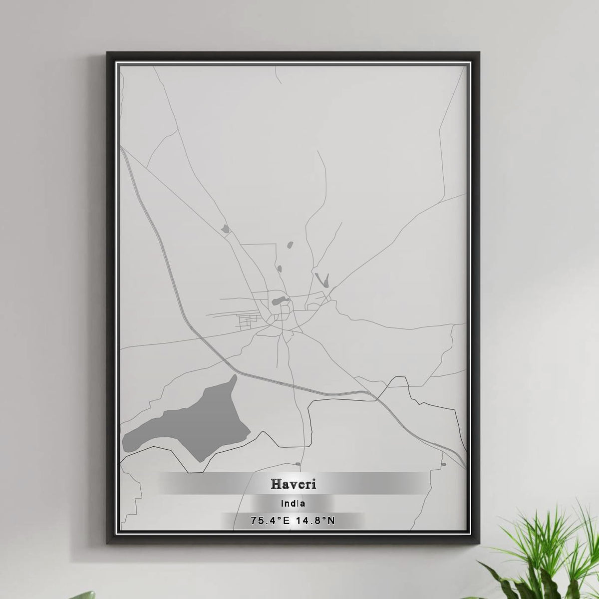 ROAD MAP OF HAVERI, INDIA BY MAPBAKES