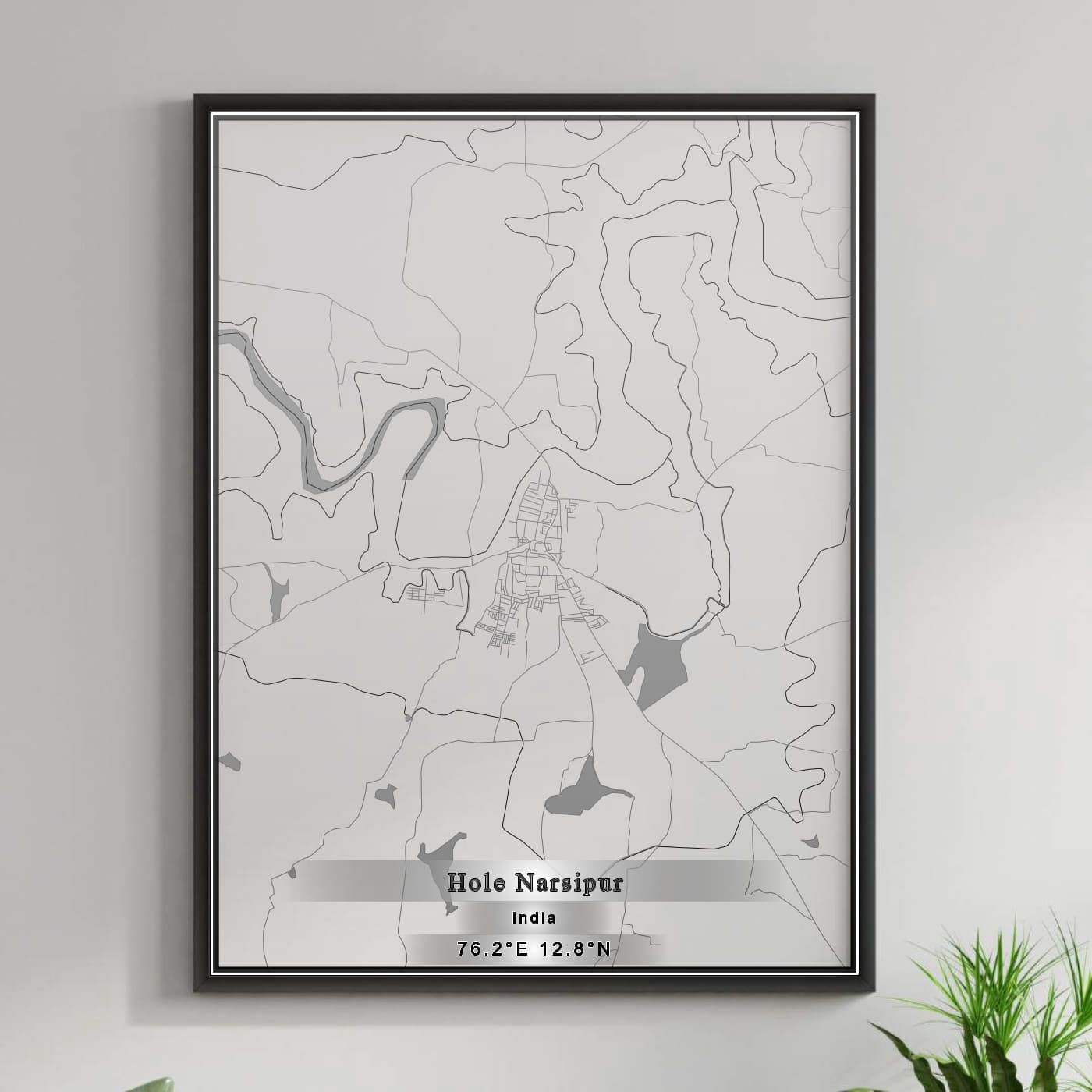 ROAD MAP OF HOLE NARSIPUR, INDIA BY MAPBAKES