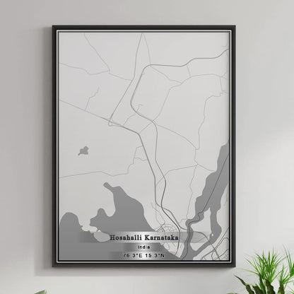 ROAD MAP OF HOSAHALLI KARNATAKA, INDIA BY MAPBAKES