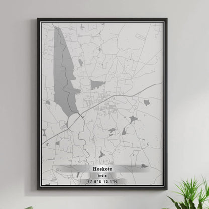 ROAD MAP OF HOSKOTE, INDIA BY MAPBAKES