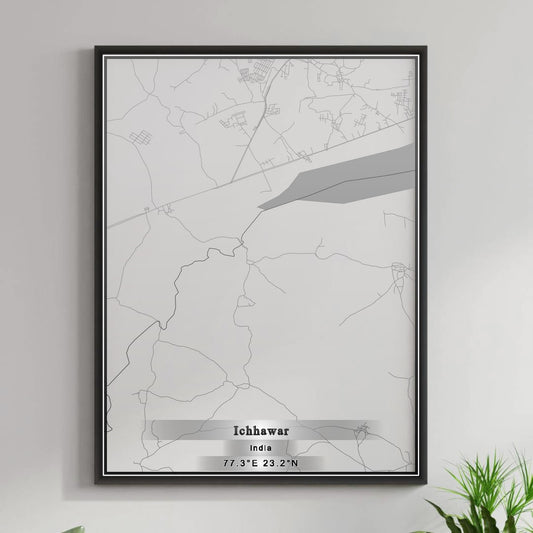 ROAD MAP OF ICHHAWAR, INDIA BY MAPBAKES