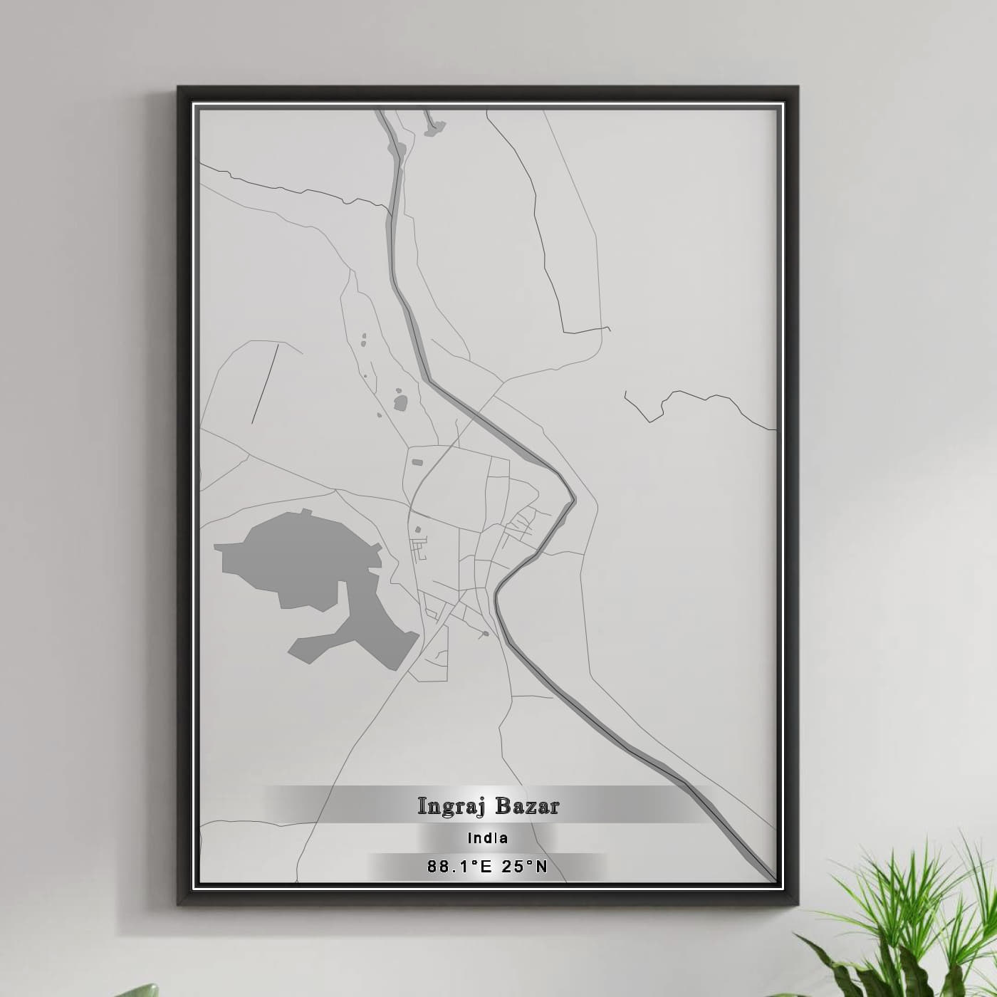 ROAD MAP OF INGRAJ BAZAR, INDIA BY MAPBAKES