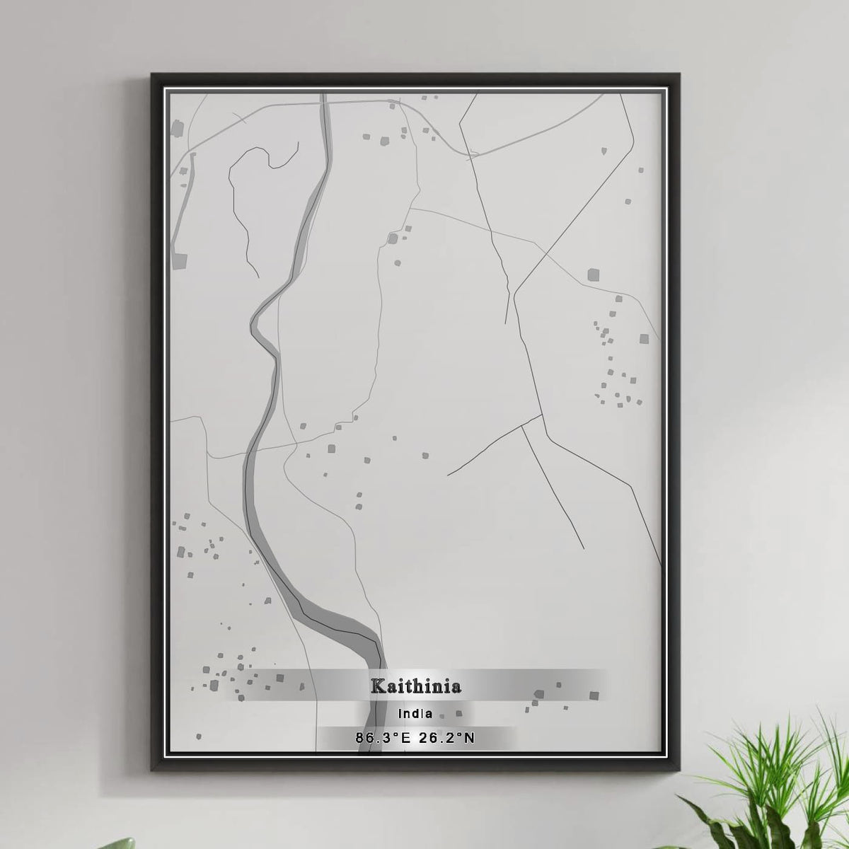 ROAD MAP OF KAITHINIA, INDIA BY MAPBAKES