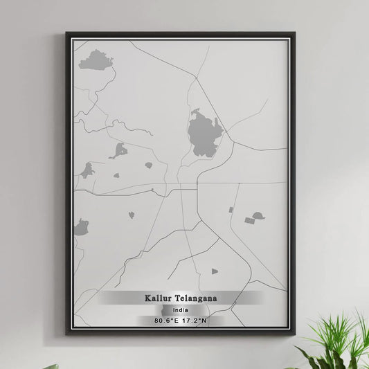 ROAD MAP OF KALLUR TELANGANA, INDIA BY MAPBAKES