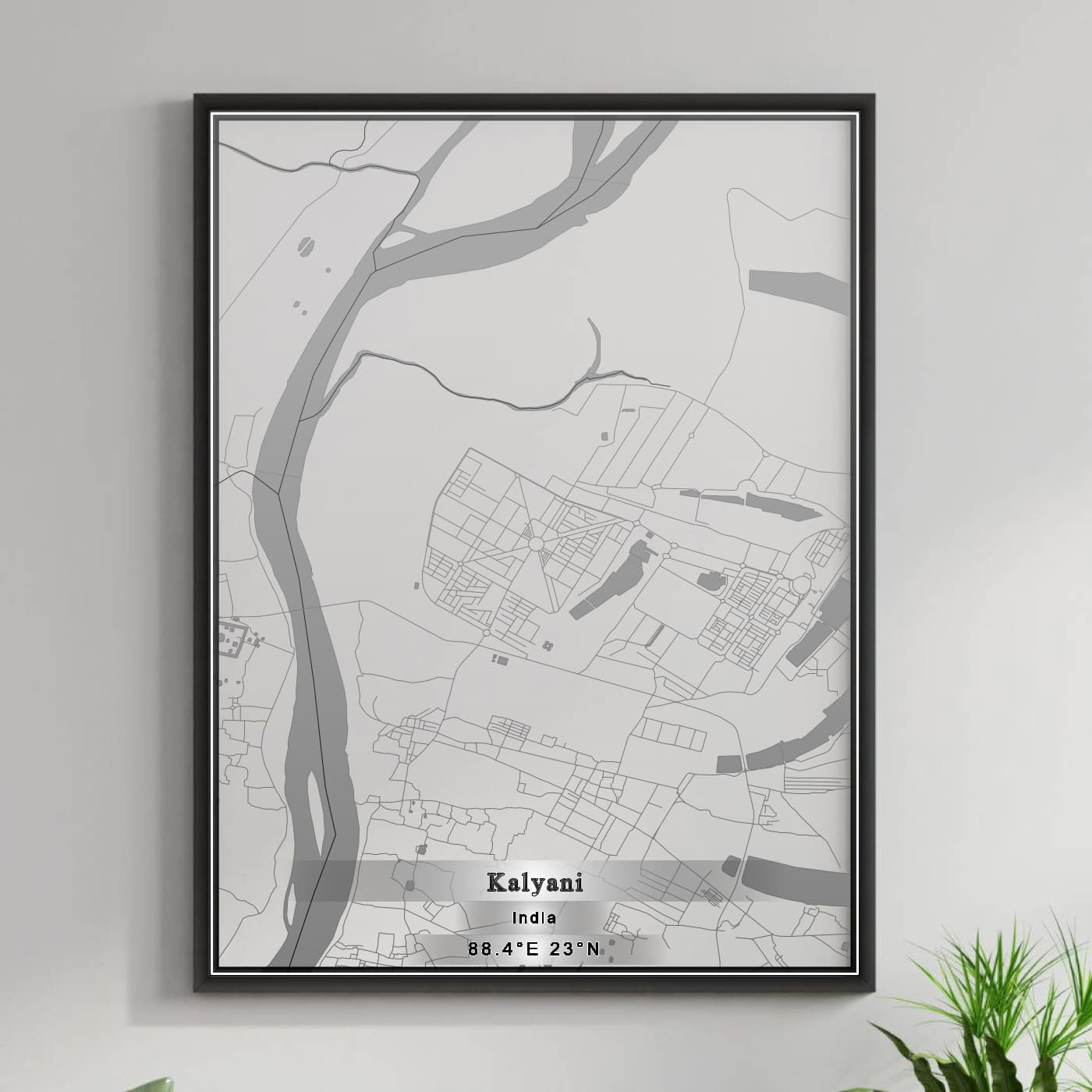 ROAD MAP OF KALYANI, INDIA BY MAPBAKES