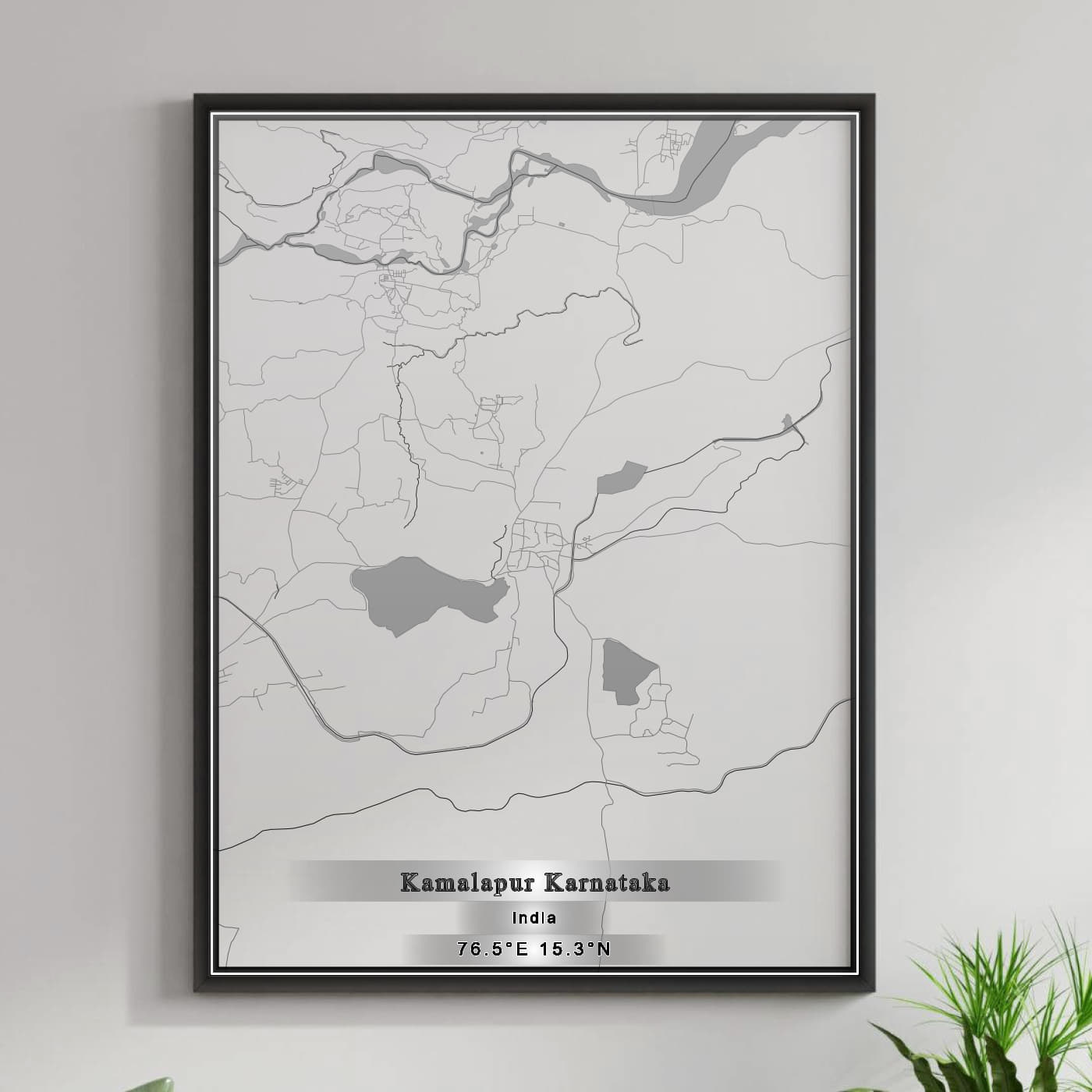 ROAD MAP OF KAMALAPUR KARNATAKA, INDIA BY MAPBAKES