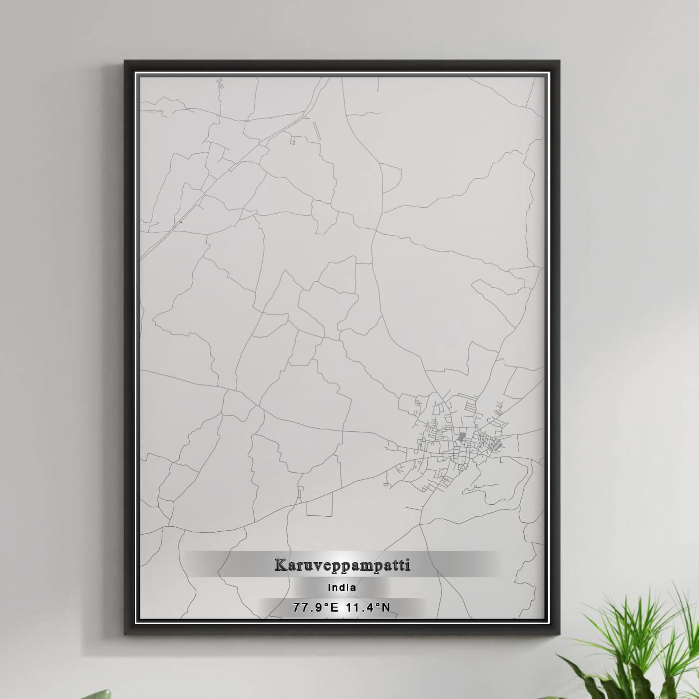 ROAD MAP OF KARUVEPPAMPATTI, INDIA BY MAPBAKES