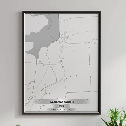 ROAD MAP OF KATTUMANNARKOIL, INDIA BY MAPBAKES