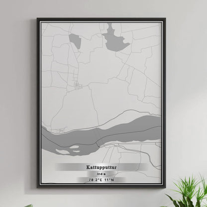 ROAD MAP OF KATTUPPUTTUR, INDIA BY MAPBAKES