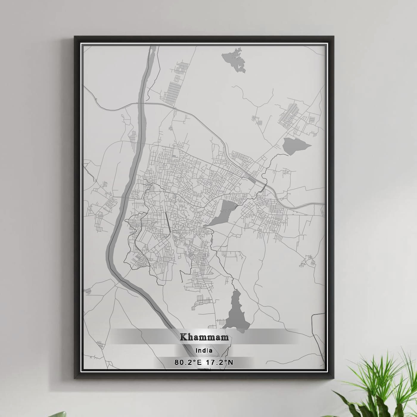 ROAD MAP OF KHAMMAM, INDIA BY MAPBAKES