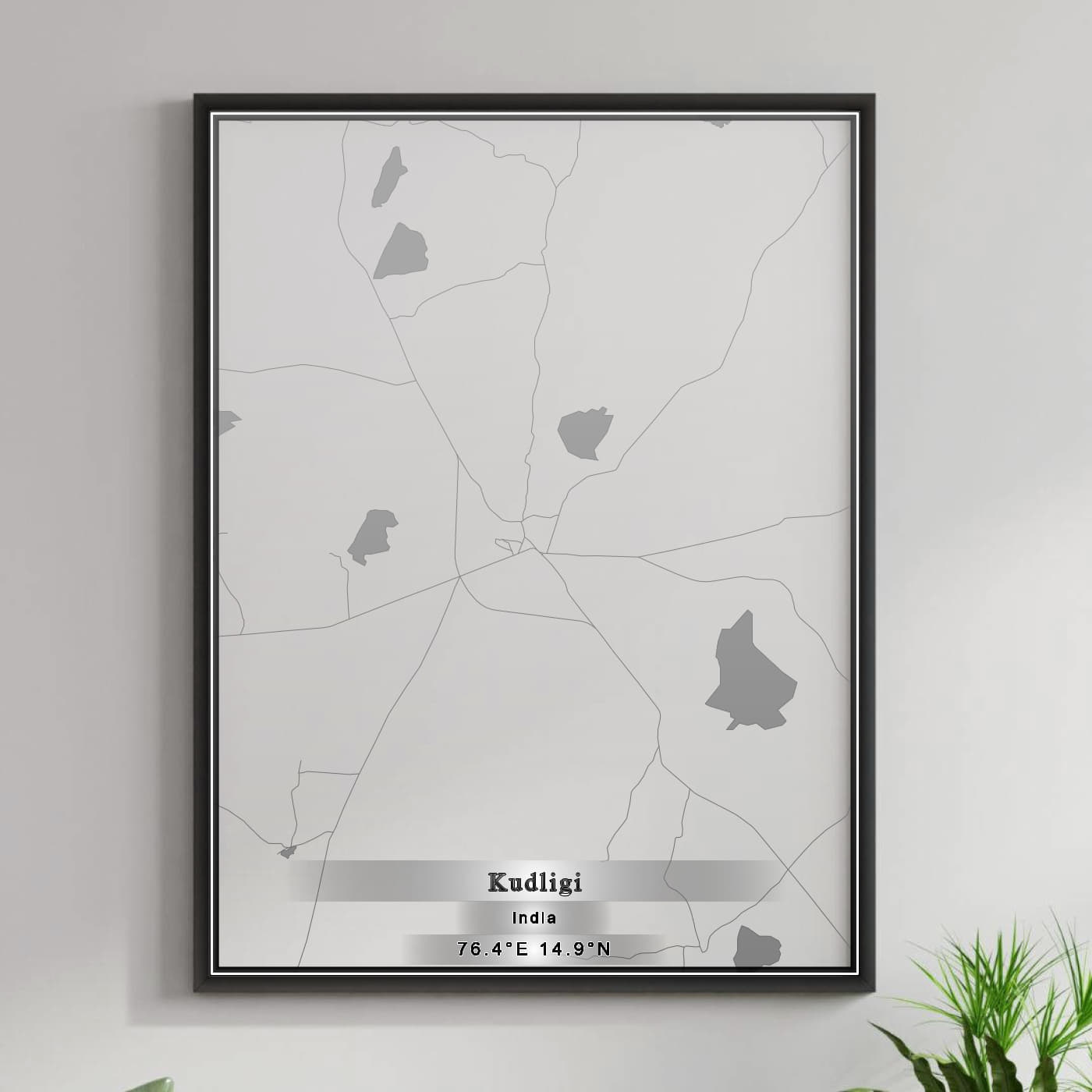 ROAD MAP OF KUDLIGI, INDIA BY MAPBAKES