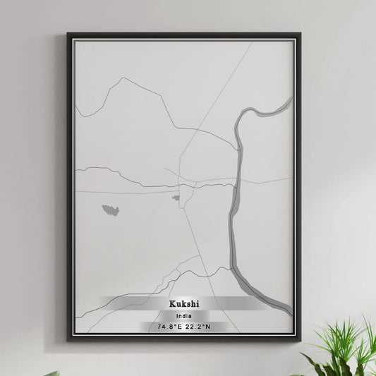 ROAD MAP OF KUKSHI, INDIA BY MAPBAKES