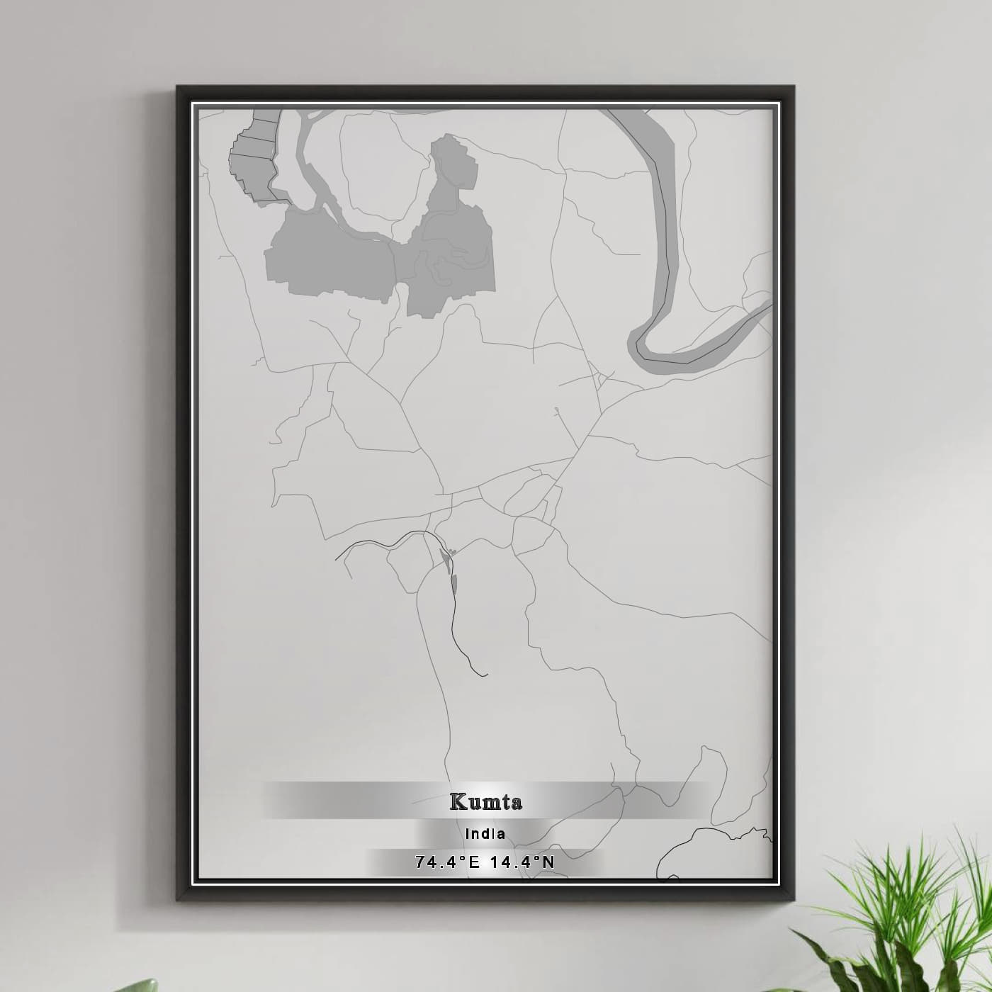 ROAD MAP OF KUMTA, INDIA BY MAPBAKES