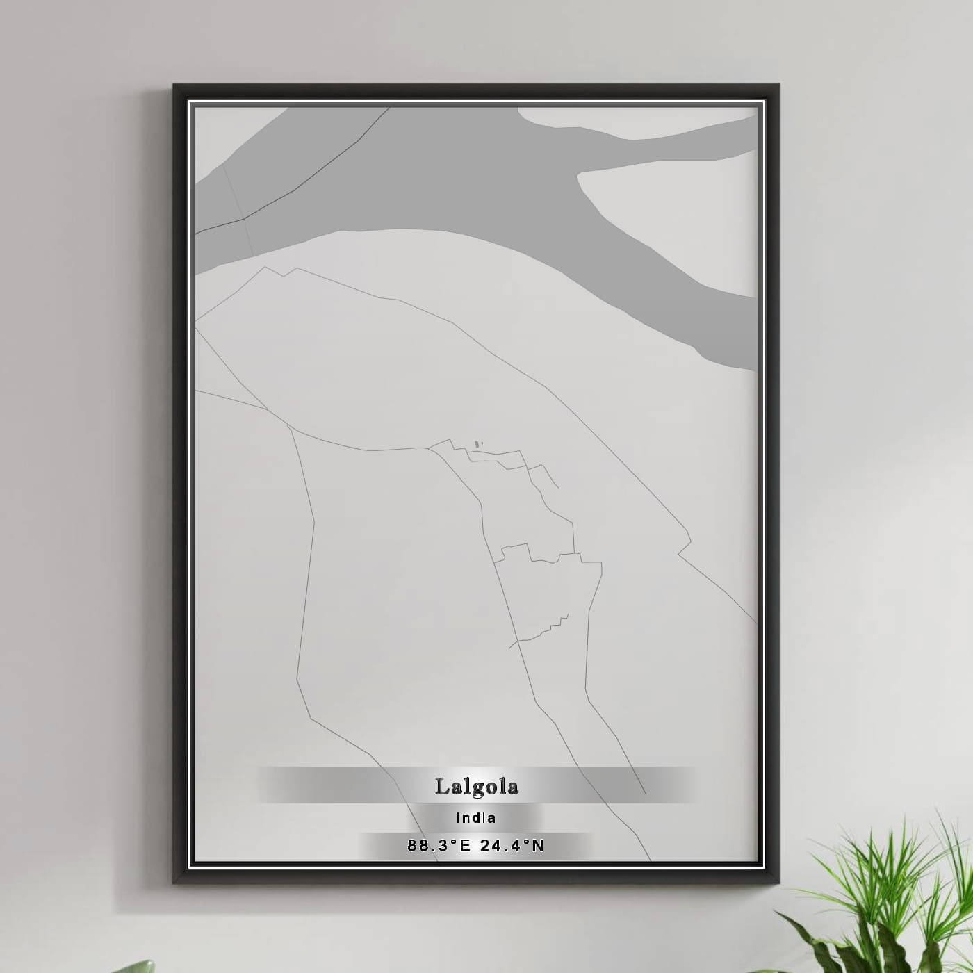 ROAD MAP OF LALGOLA, INDIA BY MAPBAKES