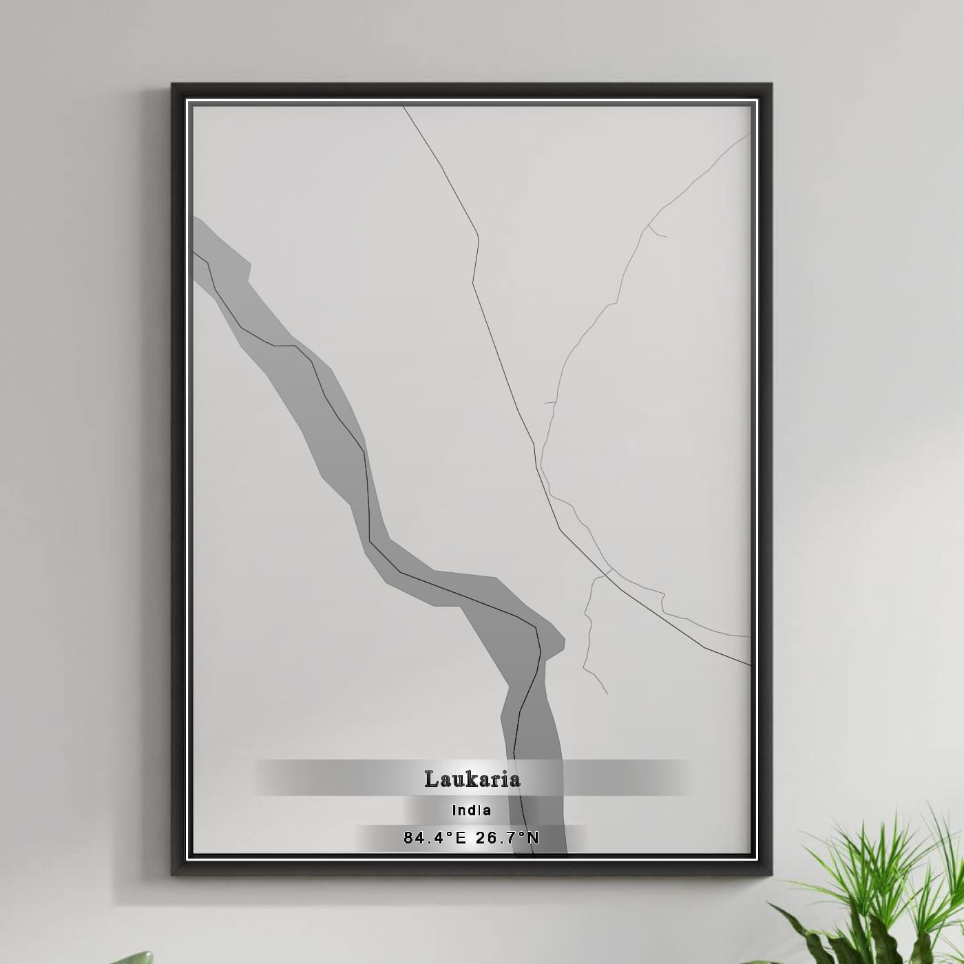 ROAD MAP OF LAUKARIA, INDIA BY MAPBAKES