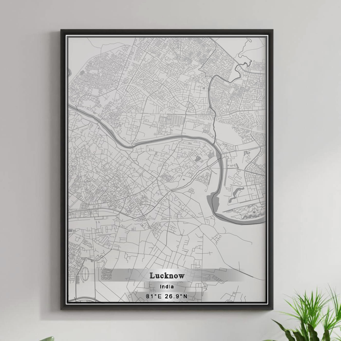 ROAD MAP OF LUCKNOW, INDIA BY MAPBAKES