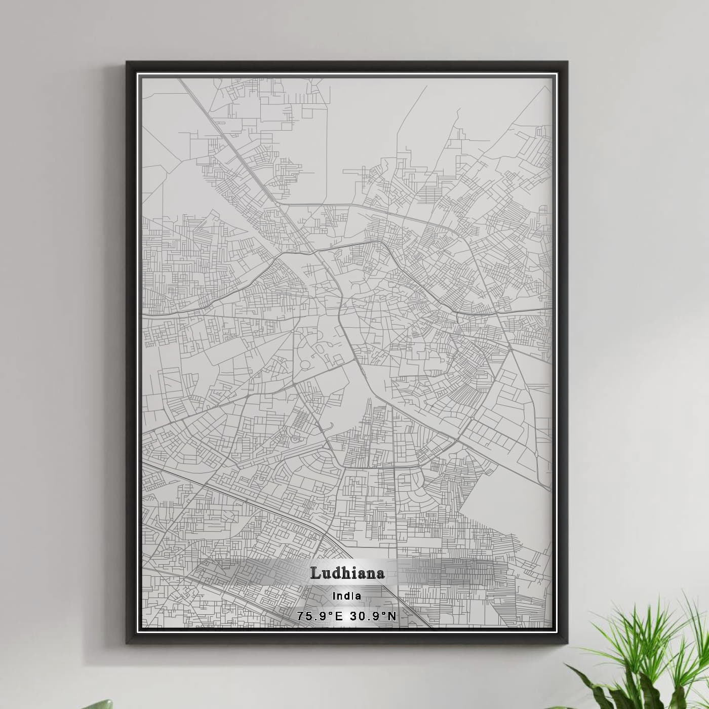 ROAD MAP OF LUDHIANA, INDIA BY MAPBAKES