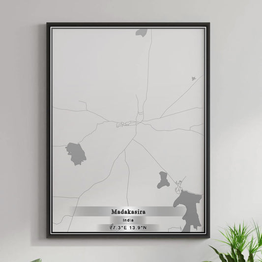 ROAD MAP OF MADAKASIRA, INDIA BY MAPBAKES