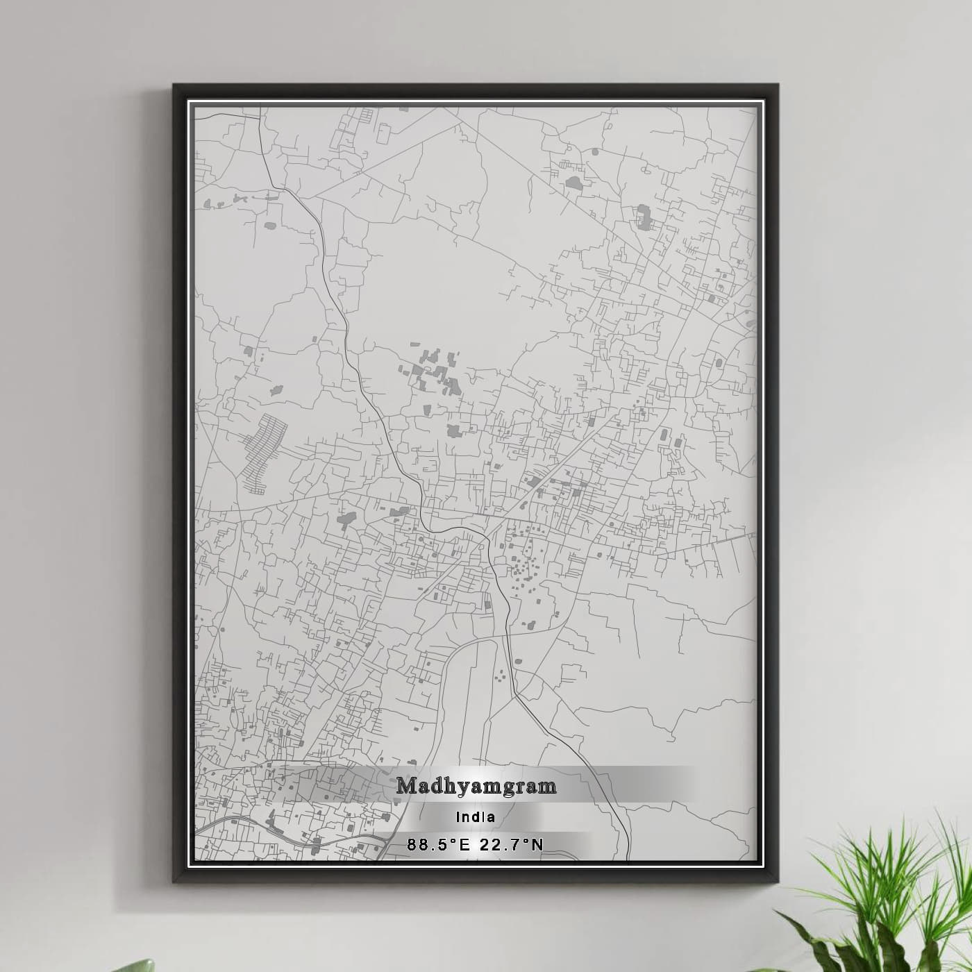 ROAD MAP OF MADHYAMGRAM, INDIA BY MAPBAKES