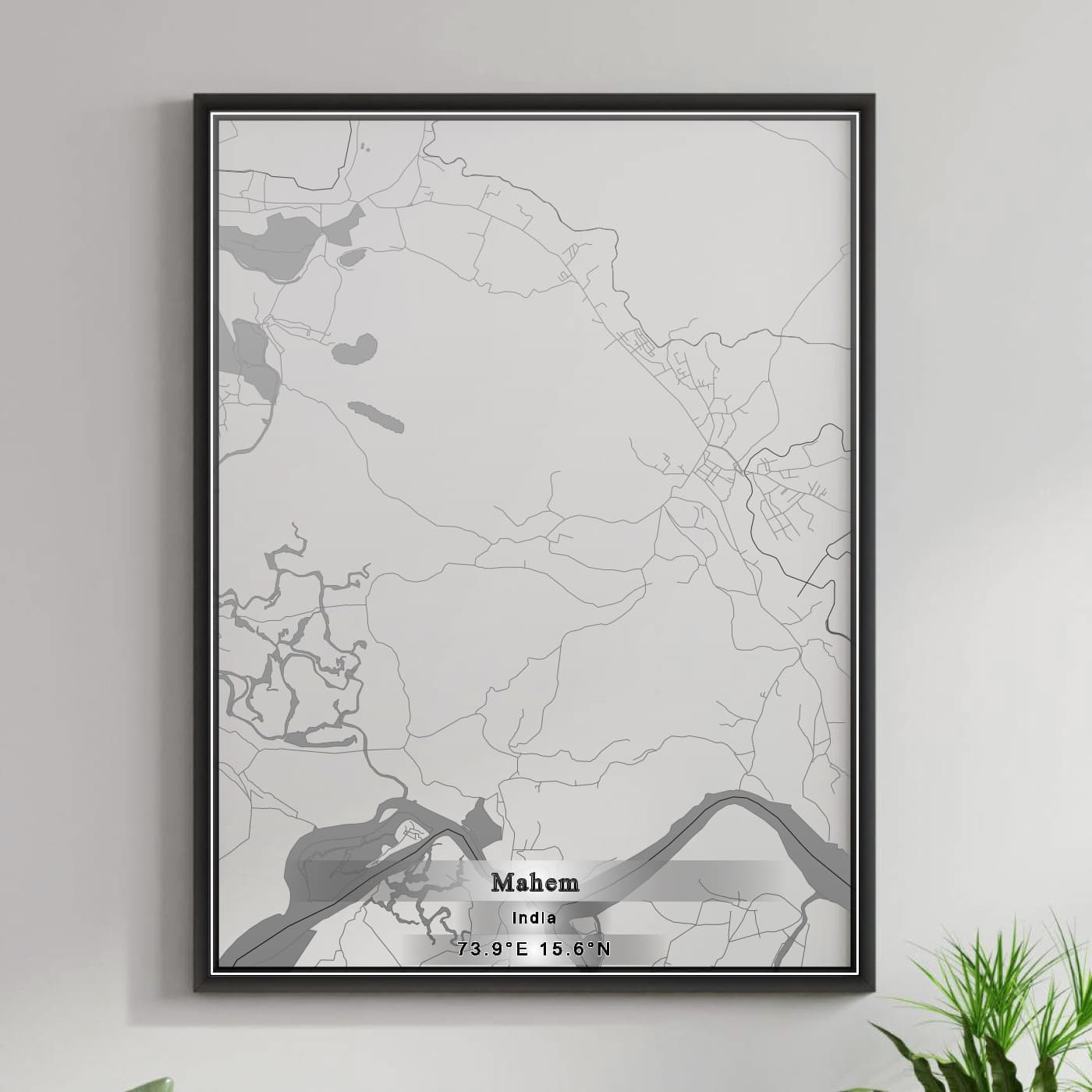 ROAD MAP OF MAHEM, INDIA BY MAPBAKES