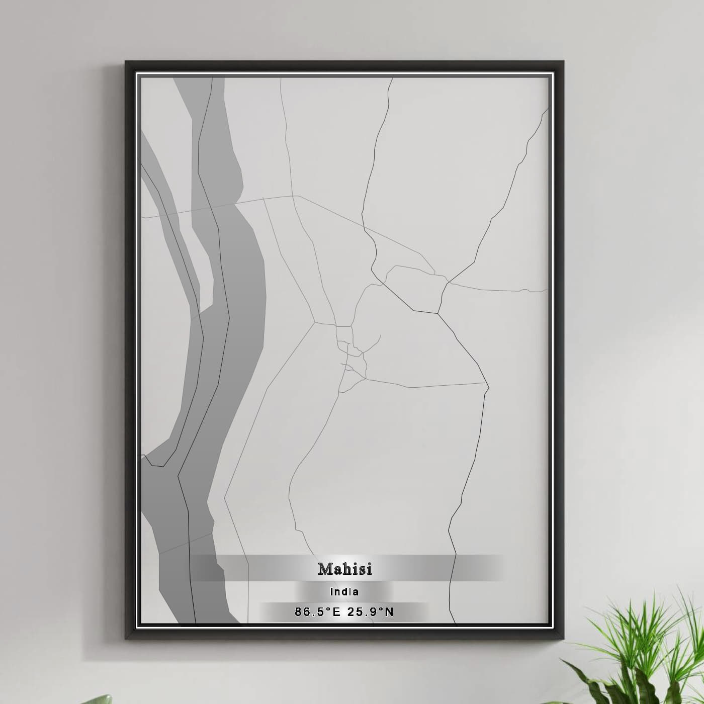 ROAD MAP OF MAHISI, INDIA BY MAPBAKES