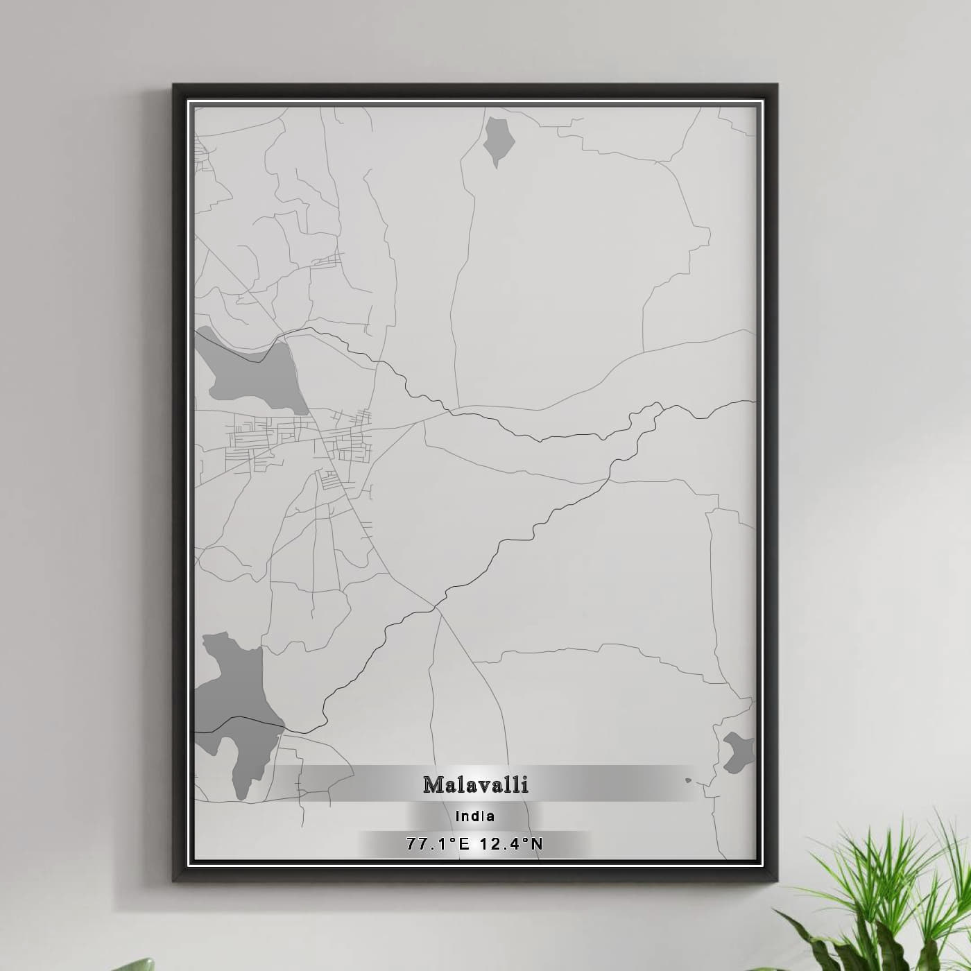 ROAD MAP OF MALAVALLI, INDIA BY MAPBAKES