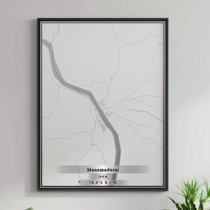 ROAD MAP OF MANAMADURAI, INDIA BY MAPBAKES