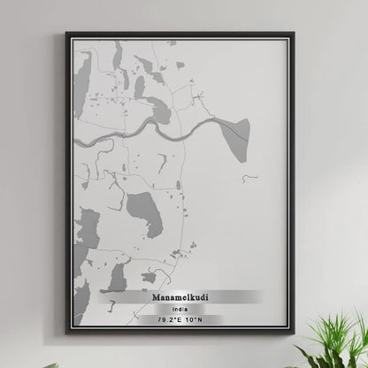 ROAD MAP OF MANAMELKUDI, INDIA BY MAPBAKES