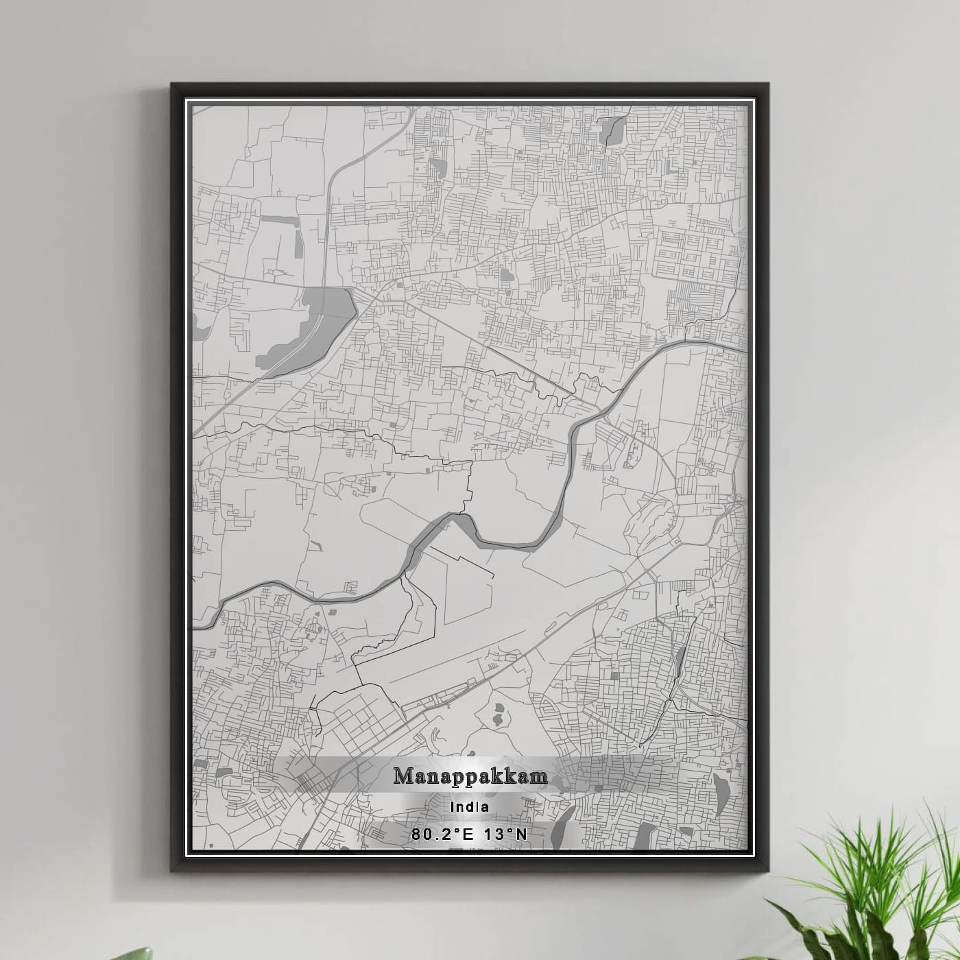 ROAD MAP OF MANAPPAKKAM, INDIA BY MAPBAKES