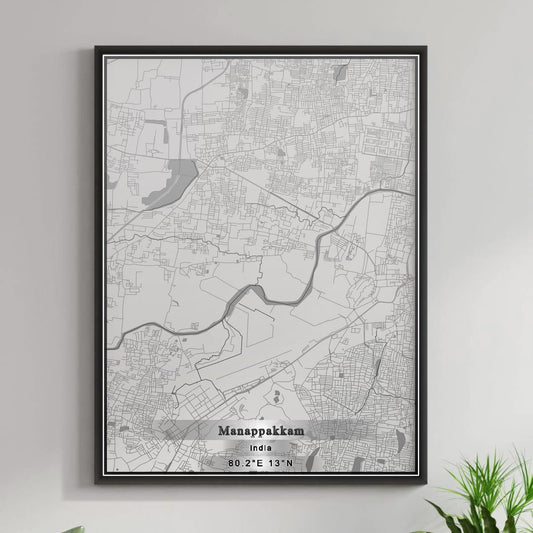 ROAD MAP OF MANAPPAKKAM, INDIA BY MAPBAKES