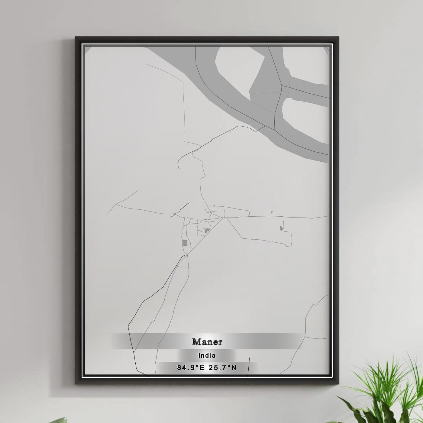 ROAD MAP OF MANER, INDIA BY MAPBAKES