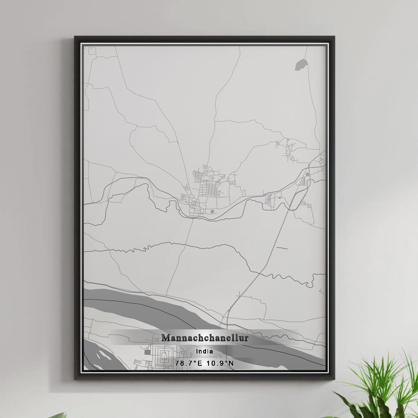 ROAD MAP OF MANNACHCHANELLUR, INDIA BY MAPBAKES