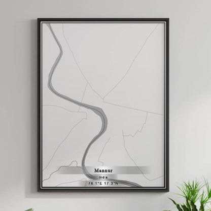 ROAD MAP OF MANNUR, INDIA BY MAPBAKES