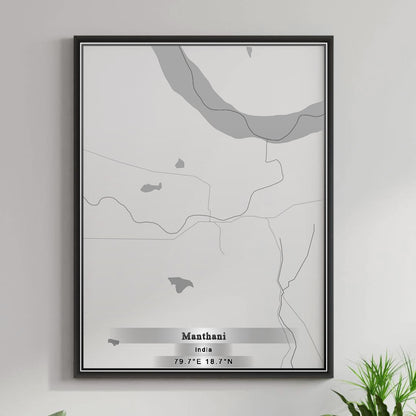 ROAD MAP OF MANTHANI, INDIA BY MAPBAKES