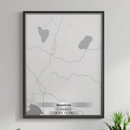 ROAD MAP OF MANUBOLU, INDIA BY MAPBAKES