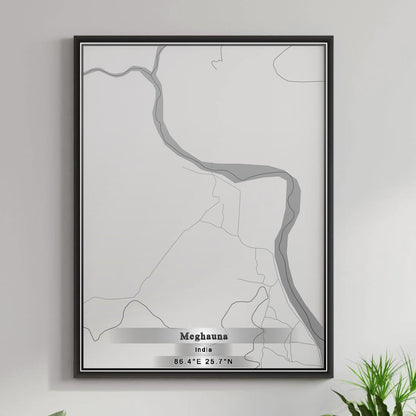 ROAD MAP OF MEGHAUNA, INDIA BY MAPBAKES