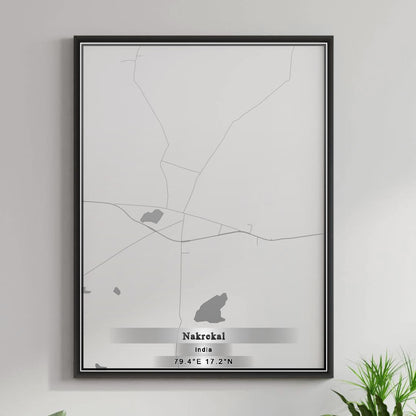 ROAD MAP OF NAKREKAL, INDIA BY MAPBAKES